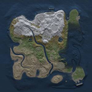 Thumbnail Rust Map: Procedural Map, Size: 3000, Seed: 416051, 12 Monuments