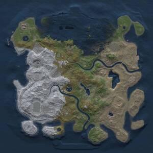 Thumbnail Rust Map: Procedural Map, Size: 4000, Seed: 1359083573, 16 Monuments