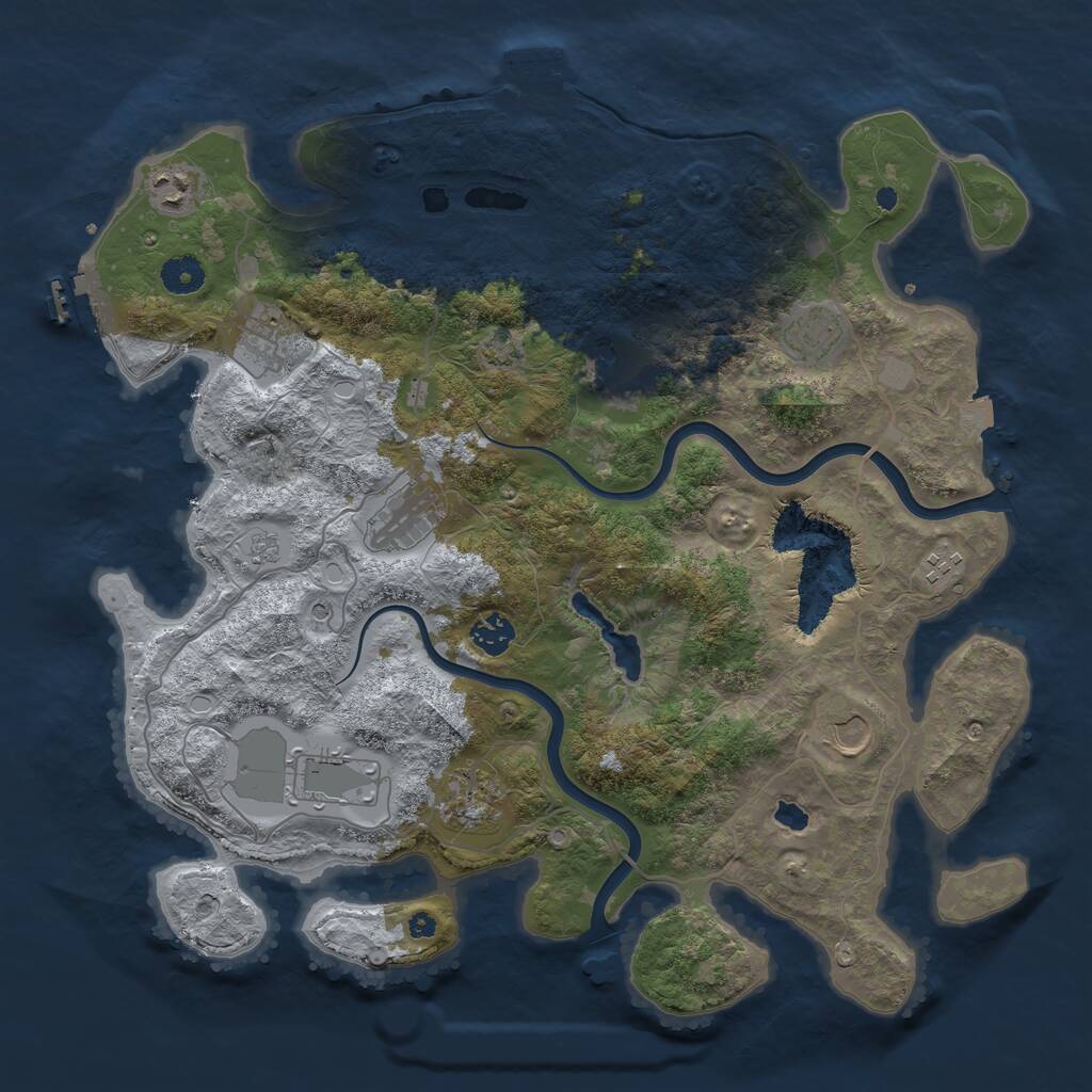 Rust Map: Procedural Map, Size: 4000, Seed: 1359083573, 16 Monuments