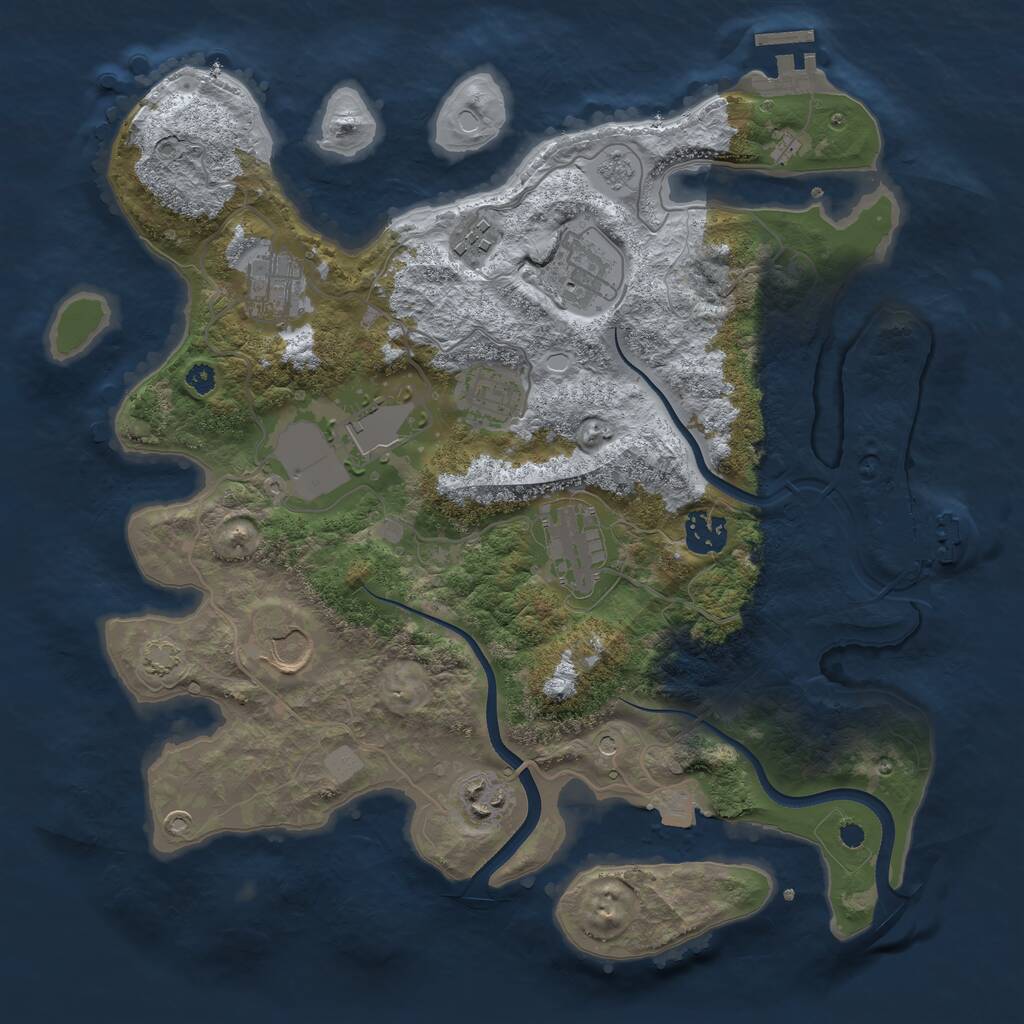 Rust Map: Procedural Map, Size: 3500, Seed: 1529709660, 15 Monuments