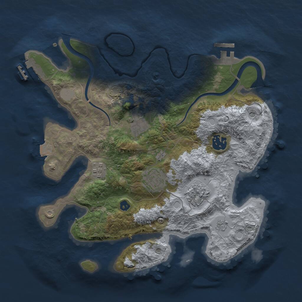 Rust Map: Procedural Map, Size: 3000, Seed: 790680352, 11 Monuments