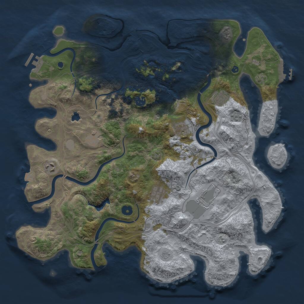 Rust Map: Procedural Map, Size: 4250, Seed: 1550121190, 14 Monuments