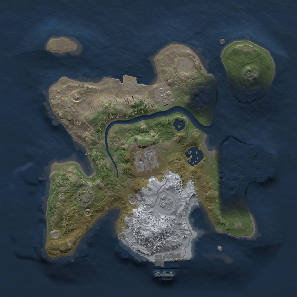 Rust Map: Procedural Map, Size: 2500, Seed: 423453, 9 Monuments