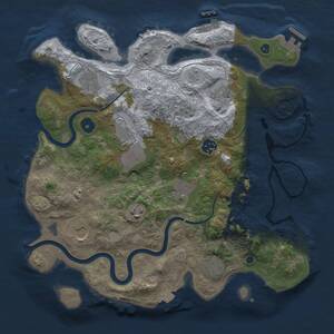 Thumbnail Rust Map: Procedural Map, Size: 3500, Seed: 1272266223, 15 Monuments
