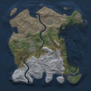 Thumbnail Rust Map: Procedural Map, Size: 3500, Seed: 1461435202, 13 Monuments