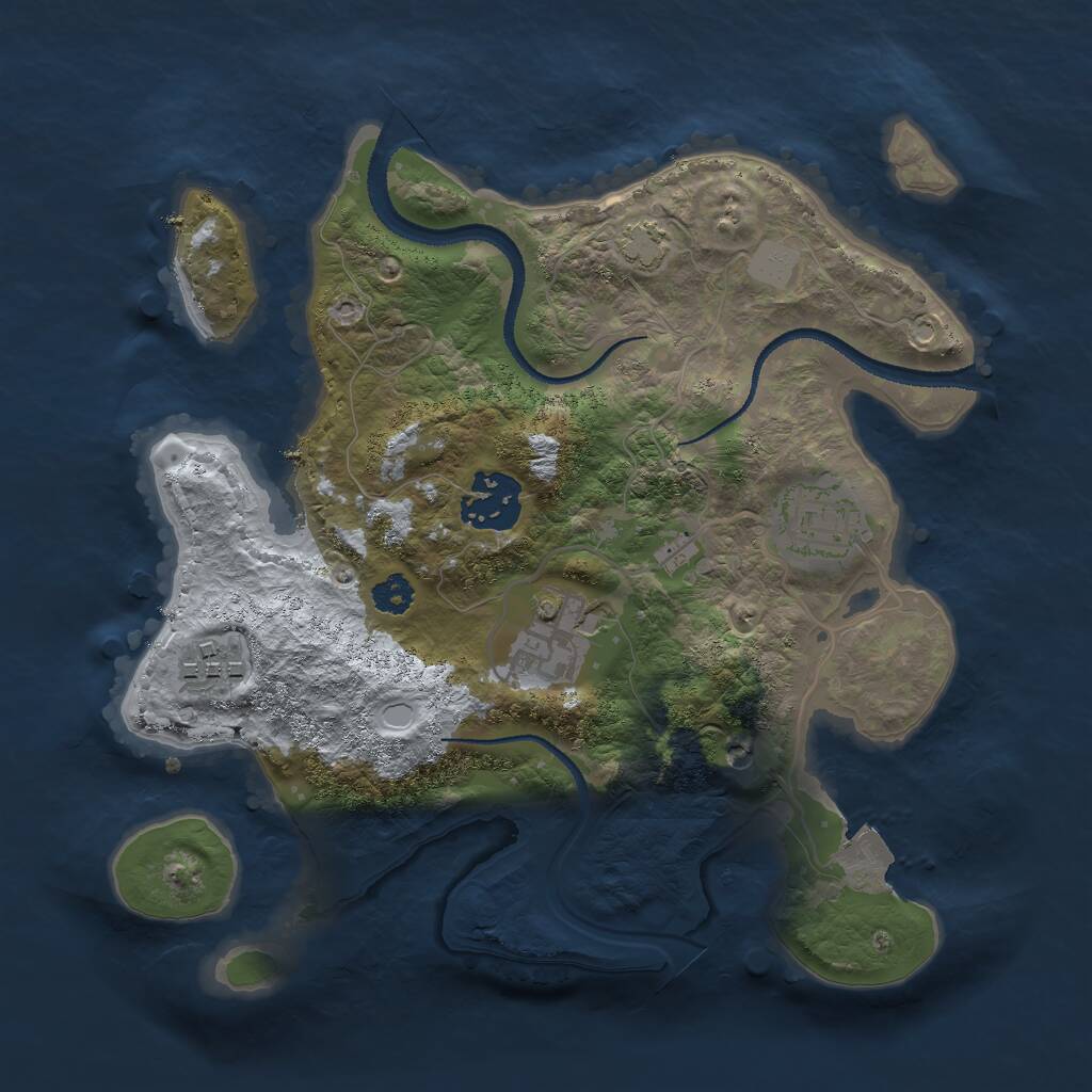 Rust Map: Procedural Map, Size: 2700, Seed: 1761825699, 7 Monuments