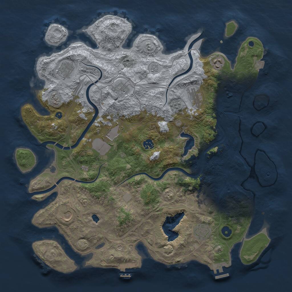 Rust Map: Procedural Map, Size: 4250, Seed: 1873049515, 16 Monuments