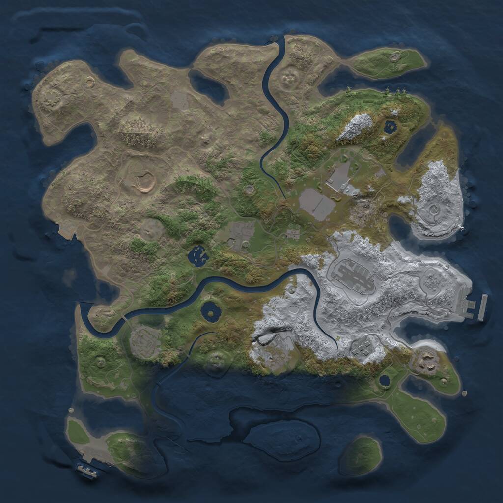 Rust Map: Procedural Map, Size: 3750, Seed: 2118247052, 15 Monuments