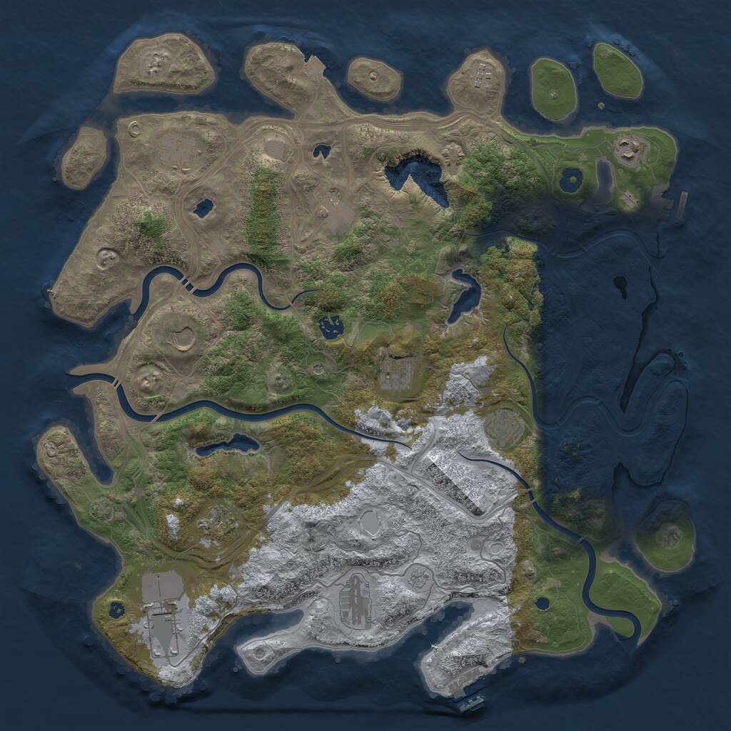 Rust Map: Procedural Map, Size: 4500, Seed: 5685785, 17 Monuments