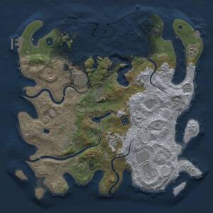 Thumbnail Rust Map: Procedural Map, Size: 4100, Seed: 90510310, 16 Monuments