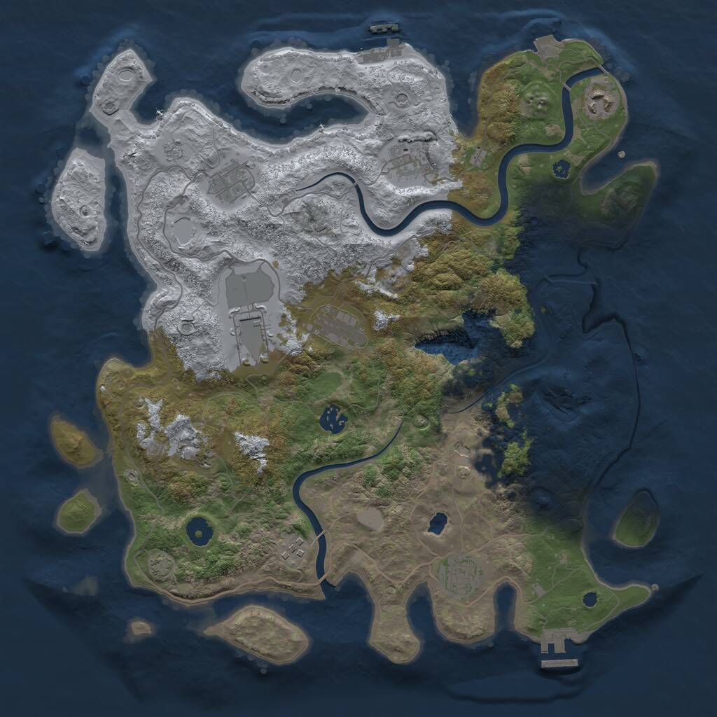 Rust Map: Procedural Map, Size: 4000, Seed: 997966624, 16 Monuments