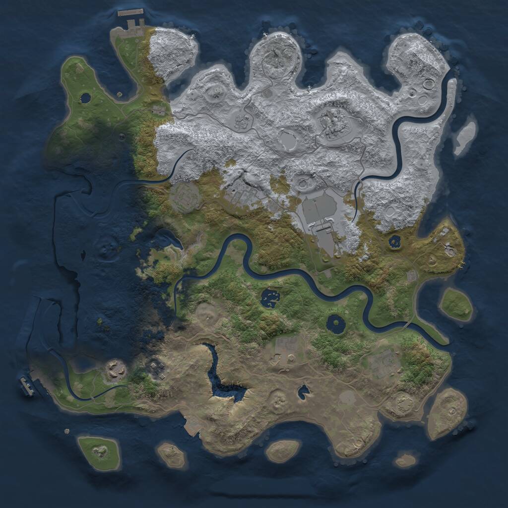 Rust Map: Procedural Map, Size: 4000, Seed: 1582570383, 15 Monuments
