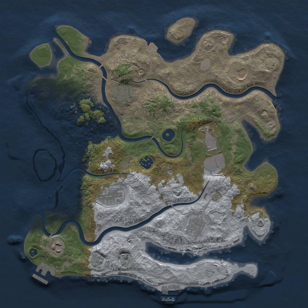 Rust Map: Procedural Map, Size: 3750, Seed: 1571971123, 14 Monuments