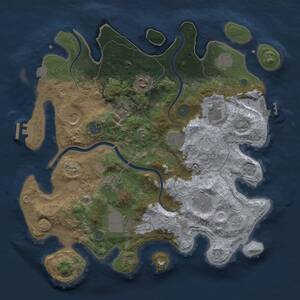 Thumbnail Rust Map: Procedural Map, Size: 3750, Seed: 951900782, 18 Monuments