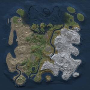 Thumbnail Rust Map: Procedural Map, Size: 3750, Seed: 951900782, 14 Monuments