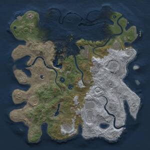 Thumbnail Rust Map: Procedural Map, Size: 4300, Seed: 347774915, 15 Monuments