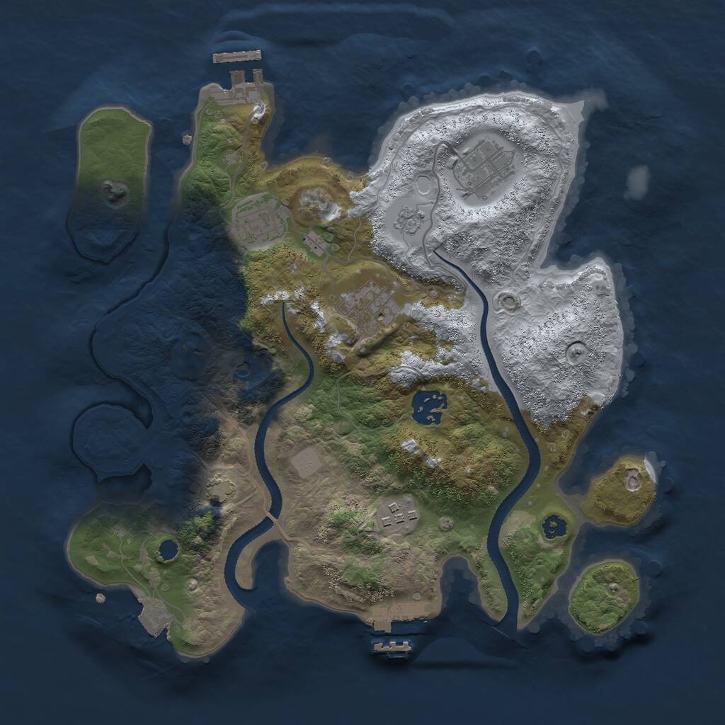 Rust Map: Procedural Map, Size: 3024, Seed: 5588, 11 Monuments