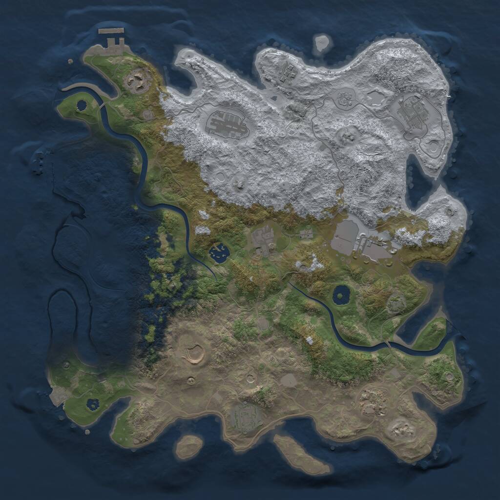 Rust Map: Procedural Map, Size: 3950, Seed: 1815318557, 16 Monuments