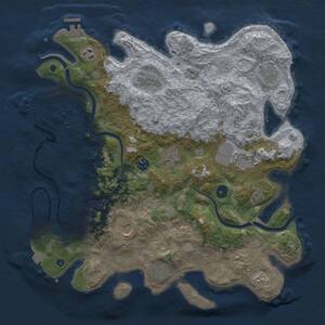 Thumbnail Rust Map: Procedural Map, Size: 3950, Seed: 1815318557, 16 Monuments