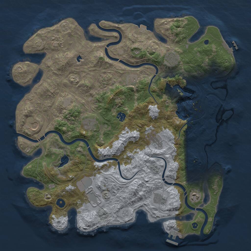 Rust Map: Procedural Map, Size: 4250, Seed: 1976967039, 17 Monuments