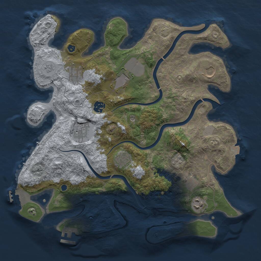 Rust Map: Procedural Map, Size: 3500, Seed: 24294, 15 Monuments