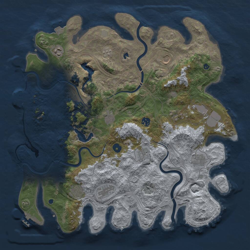 Rust Map: Procedural Map, Size: 4250, Seed: 65575557, 17 Monuments