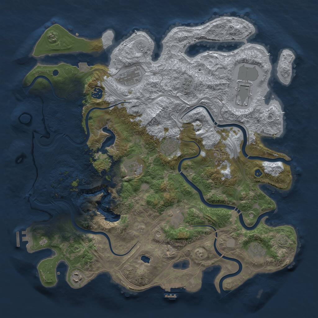 Rust Map: Procedural Map, Size: 4250, Seed: 923595772, 16 Monuments