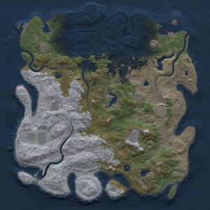 Thumbnail Rust Map: Procedural Map, Size: 4750, Seed: 2089562969, 17 Monuments