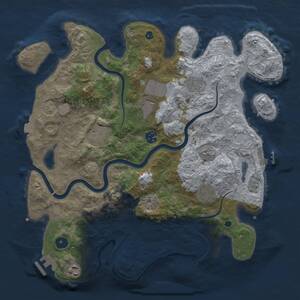 Thumbnail Rust Map: Procedural Map, Size: 3750, Seed: 2041472045, 13 Monuments
