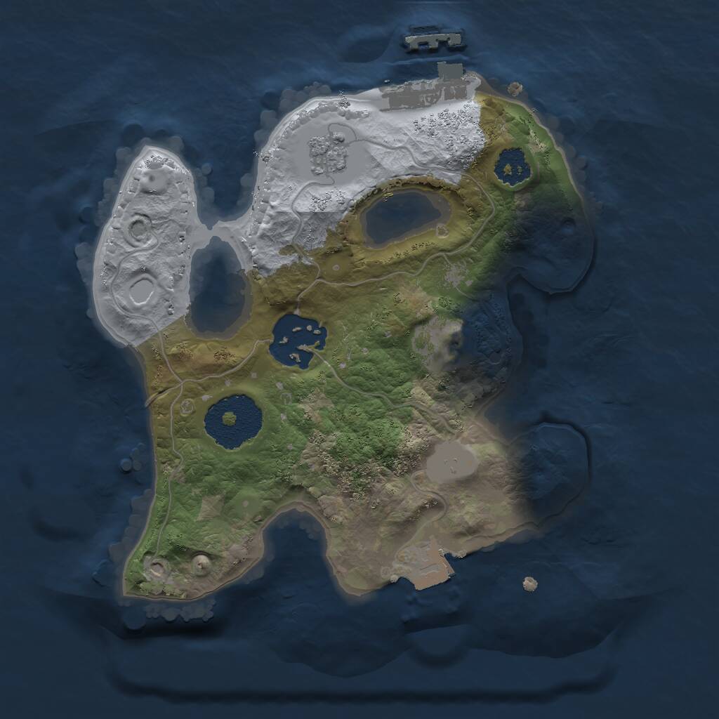 Rust Map: Procedural Map, Size: 2000, Seed: 72184231, 4 Monuments