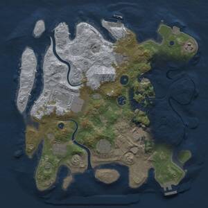 Thumbnail Rust Map: Procedural Map, Size: 3500, Seed: 823321248, 14 Monuments