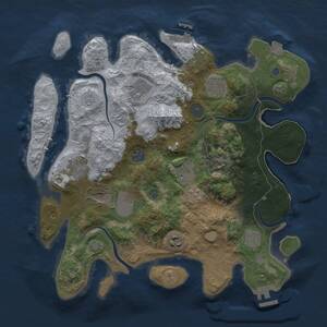 Thumbnail Rust Map: Procedural Map, Size: 3500, Seed: 823321248, 16 Monuments