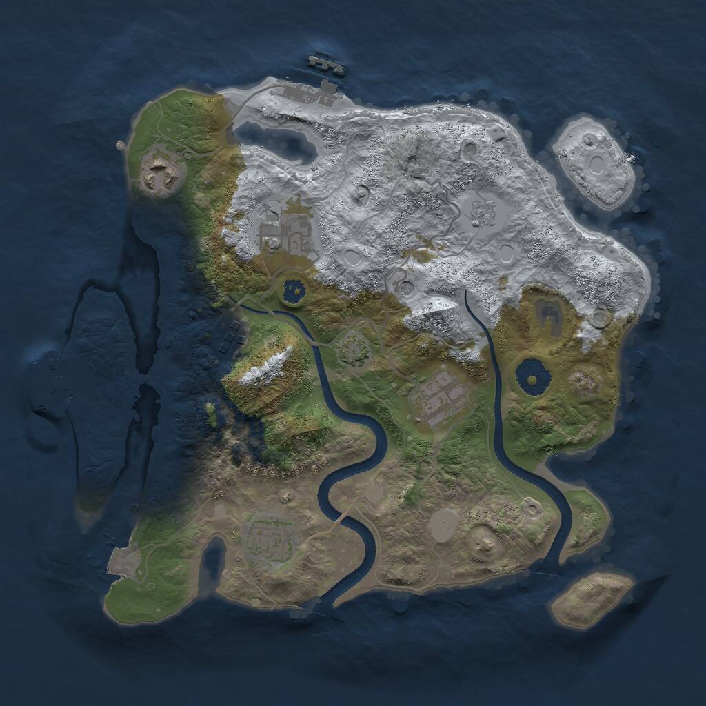 Rust Map: Procedural Map, Size: 3000, Seed: 2005292371, 11 Monuments