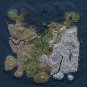 Thumbnail Rust Map: Procedural Map, Size: 3750, Seed: 733709748, 16 Monuments