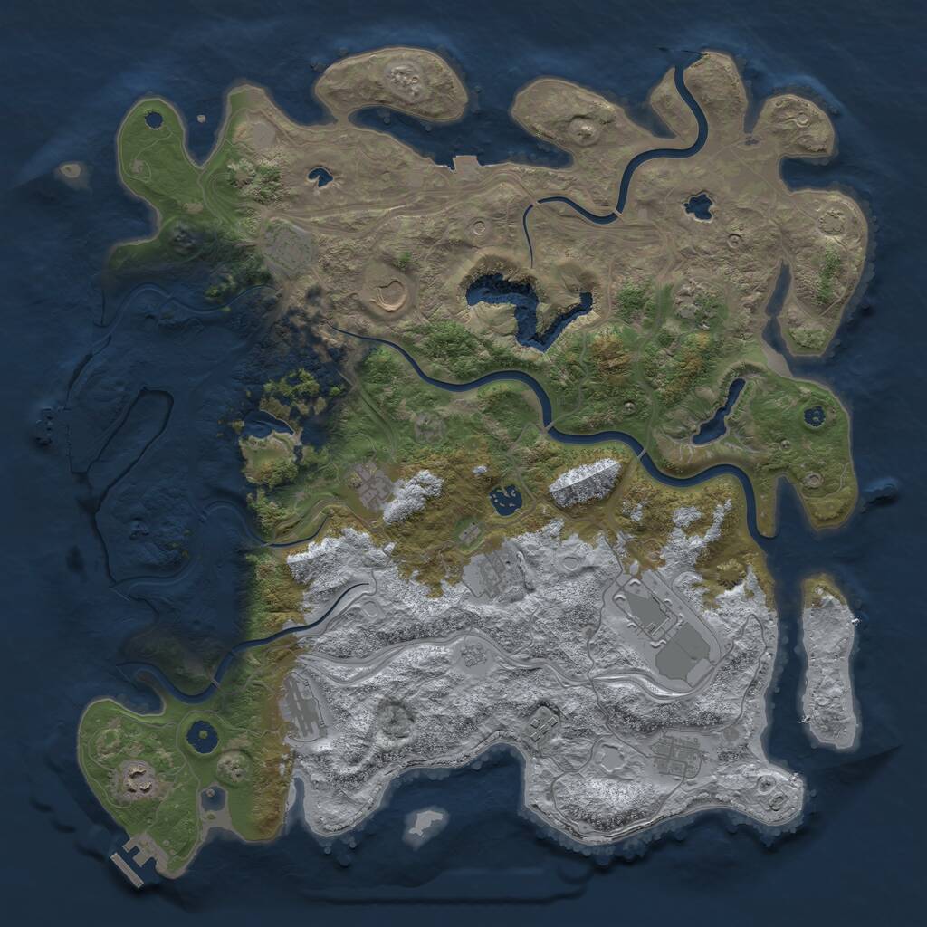 Rust Map: Procedural Map, Size: 4500, Seed: 95658790, 17 Monuments