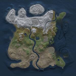 Thumbnail Rust Map: Procedural Map, Size: 3000, Seed: 1894056668, 11 Monuments