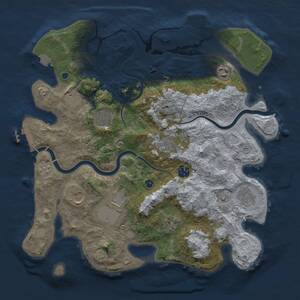 Thumbnail Rust Map: Procedural Map, Size: 3800, Seed: 1370630633, 16 Monuments