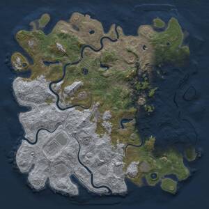 Thumbnail Rust Map: Procedural Map, Size: 4900, Seed: 647874927, 16 Monuments