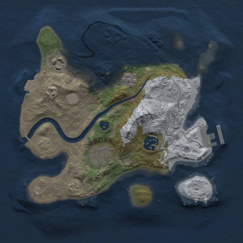 Rust Map: Procedural Map, Size: 2500, Seed: 1662062734, 9 Monuments