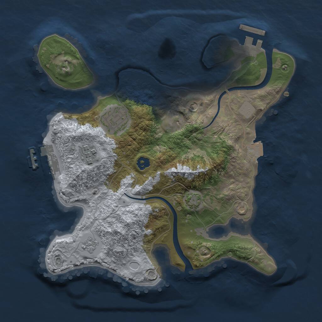 Rust Map: Procedural Map, Size: 2500, Seed: 875512099, 8 Monuments