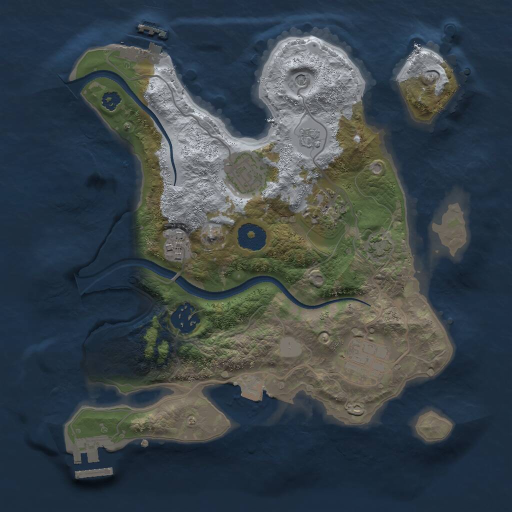 Rust Map: Procedural Map, Size: 2750, Seed: 724292326, 11 Monuments