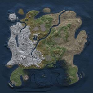 Thumbnail Rust Map: Procedural Map, Size: 3500, Seed: 2320423, 13 Monuments