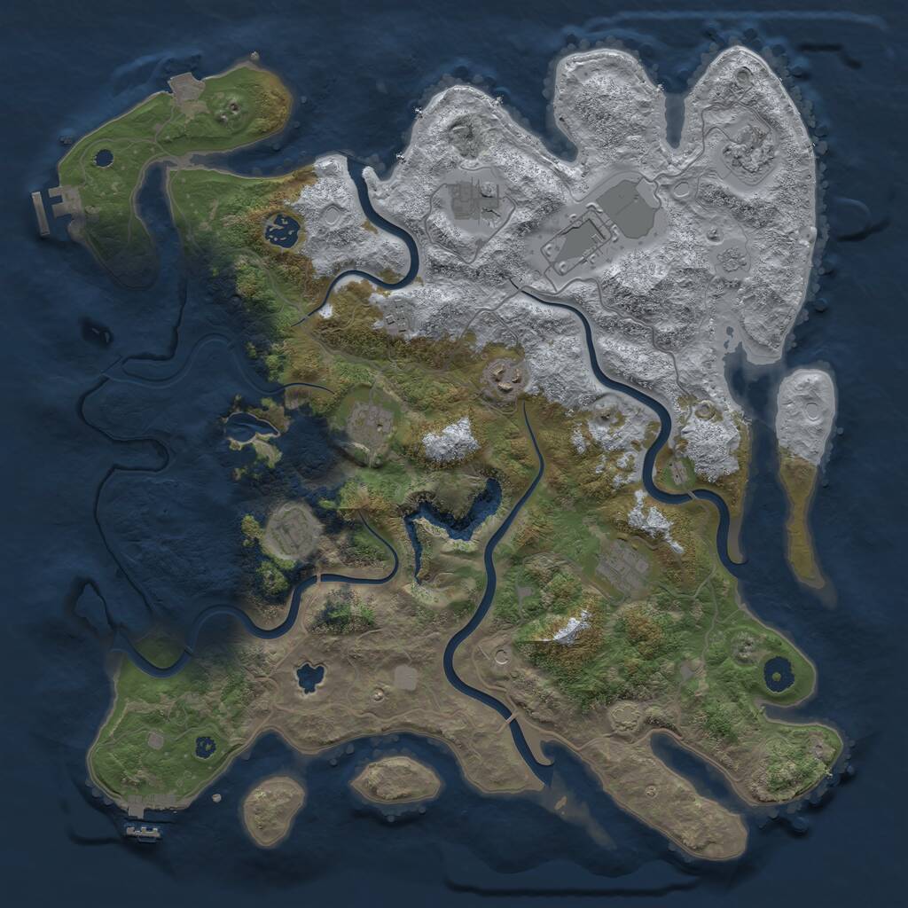 Rust Map: Procedural Map, Size: 4177, Seed: 493705415, 15 Monuments