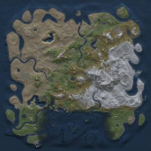 Thumbnail Rust Map: Procedural Map, Size: 5100, Seed: 429807856, 16 Monuments