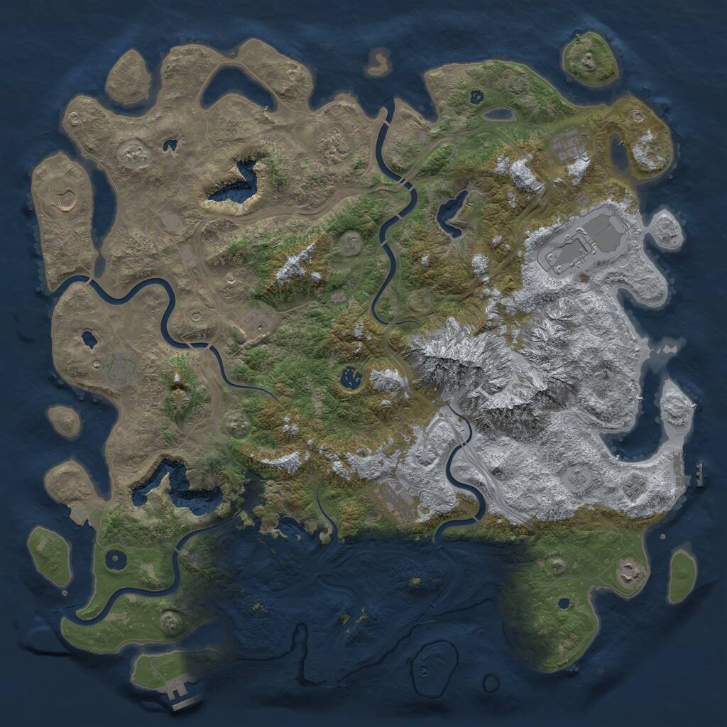 Rust Map: Procedural Map, Size: 5100, Seed: 429807856, 16 Monuments