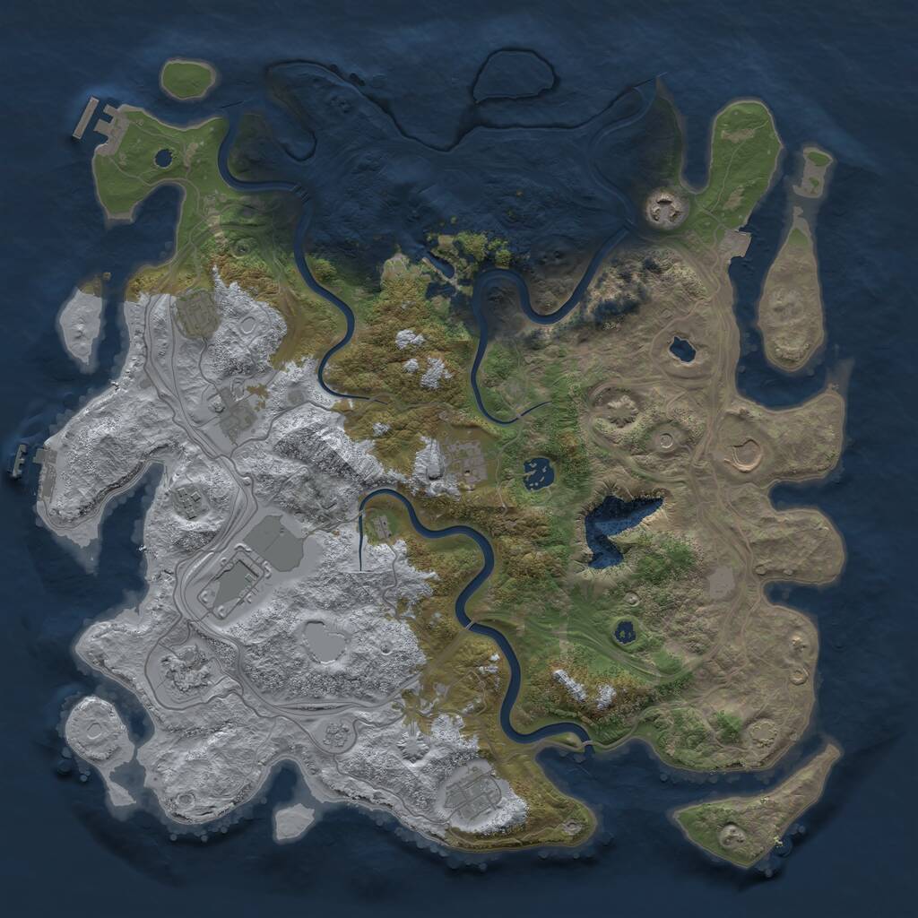 Rust Map: Procedural Map, Size: 4250, Seed: 1294839039, 16 Monuments