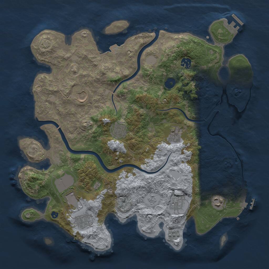 Rust Map: Procedural Map, Size: 3750, Seed: 280208224, 15 Monuments