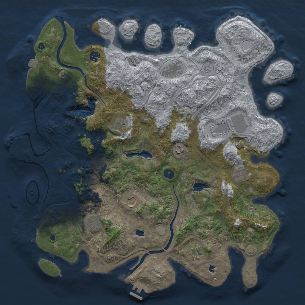 Rust Map: Procedural Map, Size: 4500, Seed: 1934458548, 16 Monuments