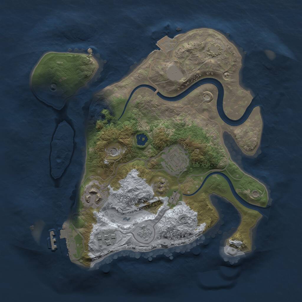 Rust Map: Procedural Map, Size: 2500, Seed: 1305792530, 8 Monuments