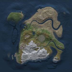Thumbnail Rust Map: Procedural Map, Size: 2500, Seed: 1305792530, 8 Monuments